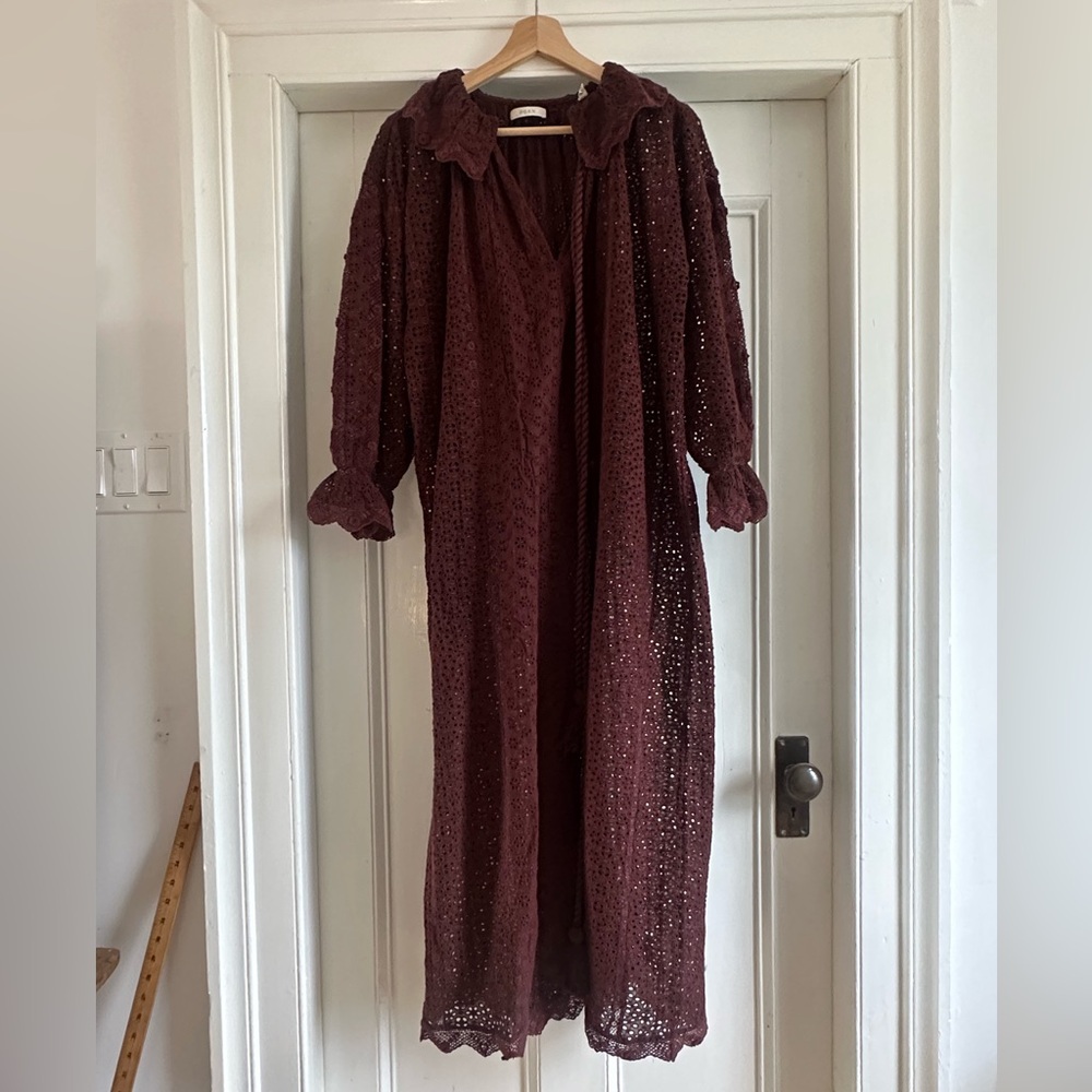 Elegant Lace Maroon Dress - Picture 6 of 12